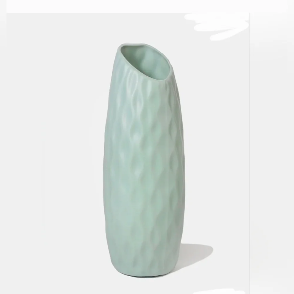 Nordic Style Plastic Vase In Sage Green BNIB